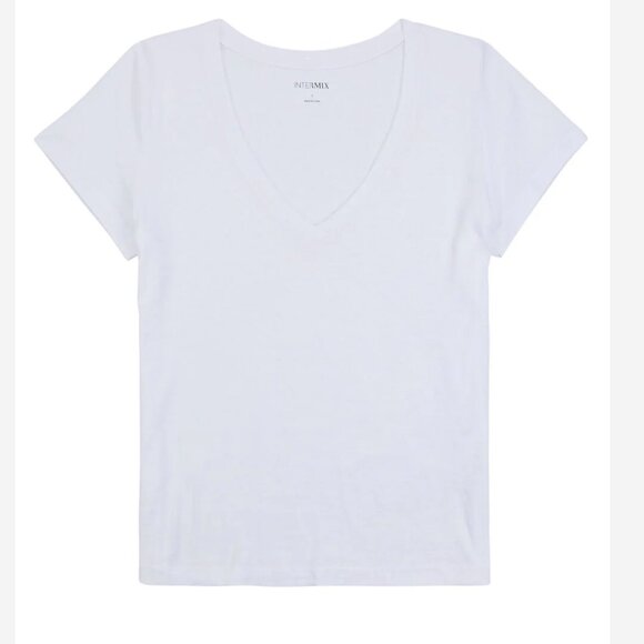 Intermix boxy v-neck t-shirt M white - Picture 9 of 9